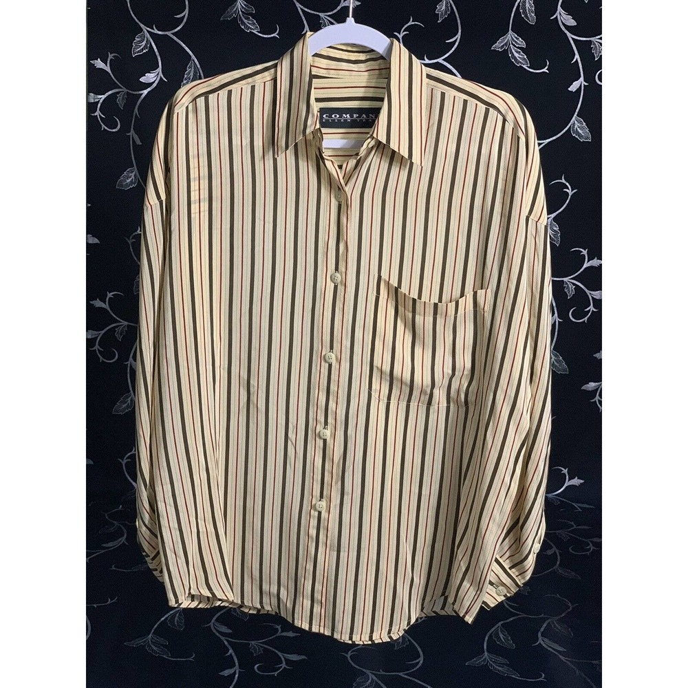 Company by Ellen Tracy 100% Silk Button Up Dress Shirt Ladies Sz 4